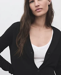 Mango Women's V-Neck Knitted Cardigan