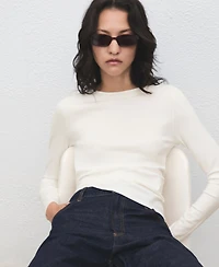 Mango Women's Long-Sleeved Fine-Knit Sweater