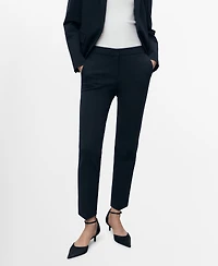 Mango Women's Straight Mid-Rise Pants