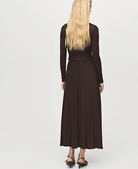Mango Women's Belt Combined Pleated Dress