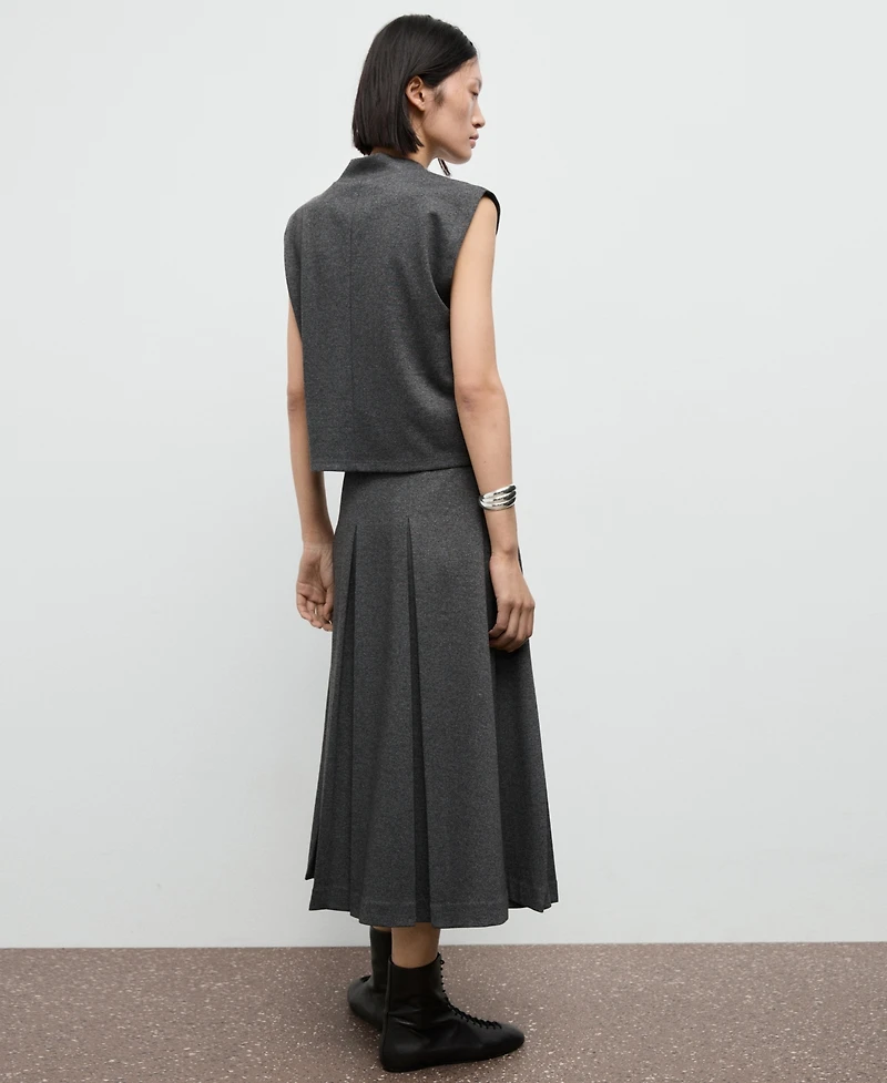 Mango Women's Pleated A-Line Skirt