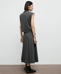 Mango Women's Pleated A-Line Skirt