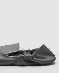 Mango Women's Leather Gathered Shoes