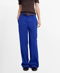 Mango Women's Straight Mid-Rise Pants