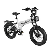 GoPowerBike GoExplore Electric Bike | Foldable Comfortable E-Bike with Hidden Battery | 500W 48V 10.4Ah | 30-Mile Range | 20MPH Top Speed | White