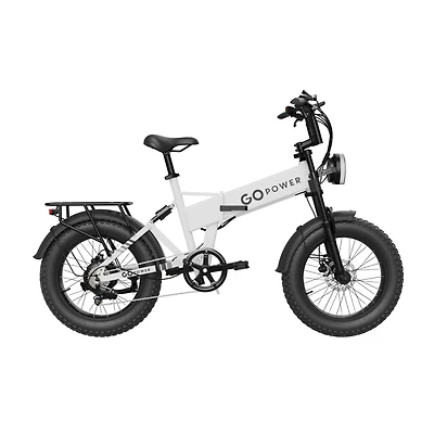 GoPowerBike GoExplore Electric Bike | Foldable Comfortable E-Bike with Hidden Battery | 500W 48V 10.4Ah | 30-Mile Range | 20MPH Top Speed | White