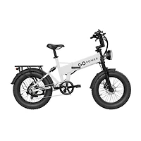 GoPowerBike GoExplore Electric Bike | Foldable Comfortable E-Bike with Hidden Battery | 500W 48V 10.4Ah | 30-Mile Range | 20MPH Top Speed | White