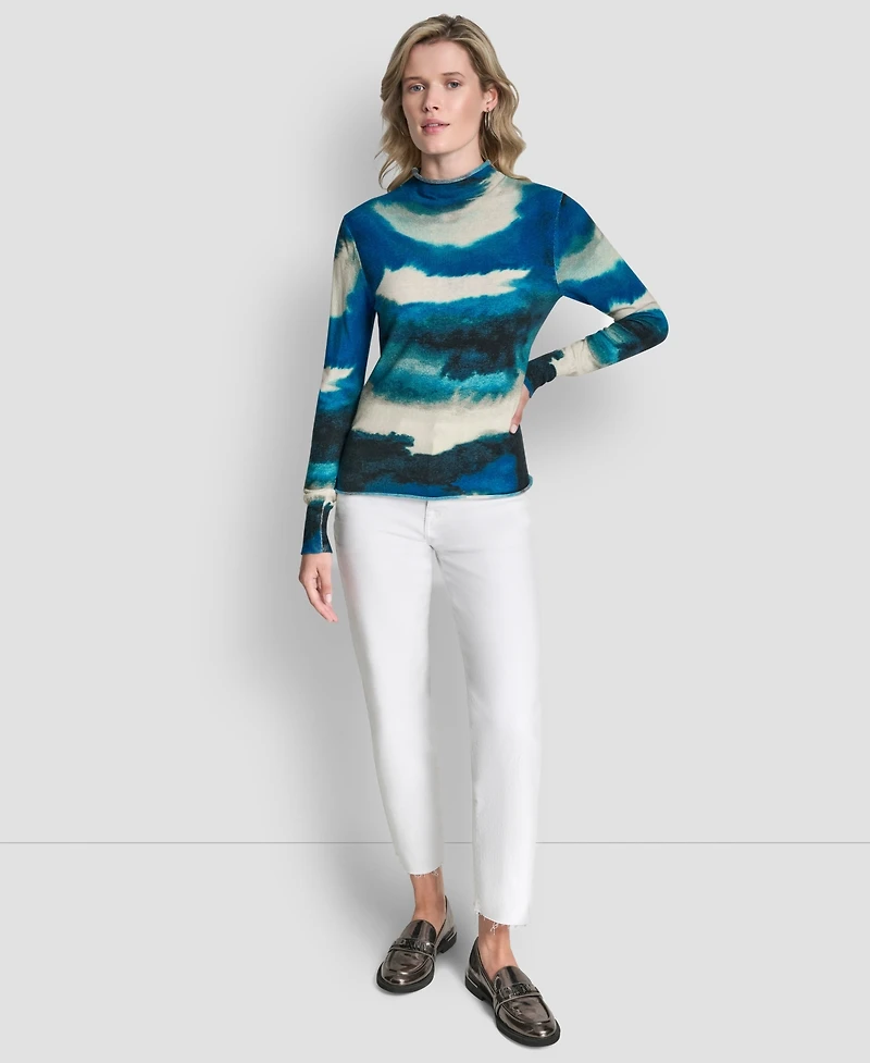 Dkny Women's Printed Long Sleeve Sweater