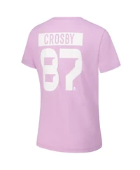 Levelwear Women's Sidney Crosby Lavender Pittsburgh Penguins Hockey Fights Cancer Anthem Name Number T-Shirt