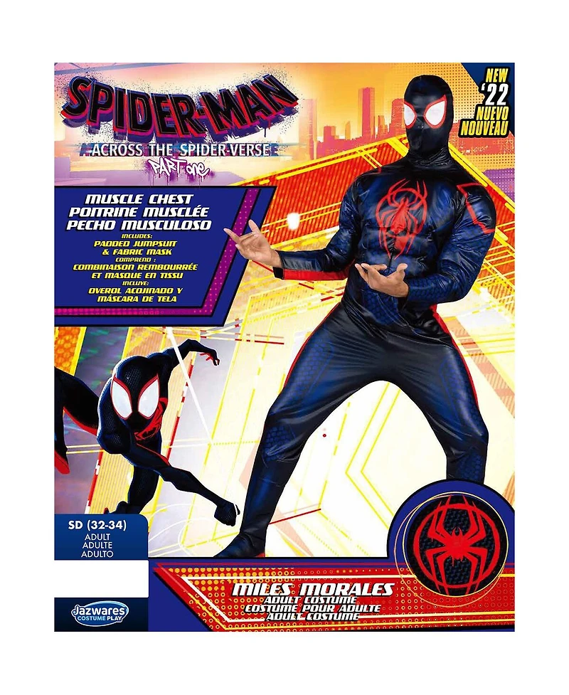 Jazwares Men's Spider-Man Miles Morales Costume with Mask