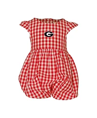 Garb Baby Boys and Girls Red Georgia Bulldogs Cara Gingham Ruffled Bodysuit