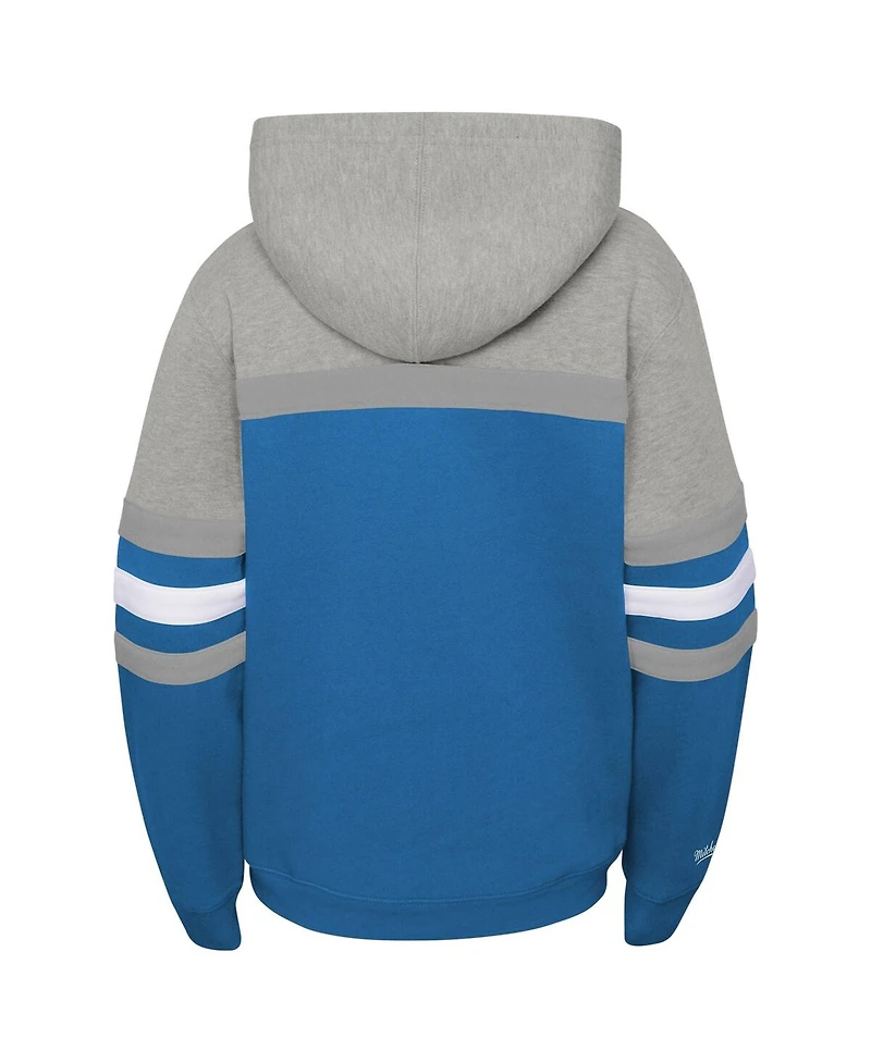Mitchell & Ness Big Boys and Girls Blue Detroit Lions Throwback Head Coach Pullover Hoodie