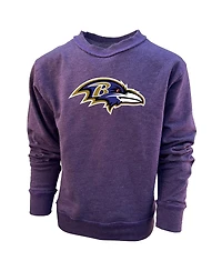 Wes & Willy Big Boys and Girls Purple Baltimore Ravens Reversible Fleece Pullover Sweatshirt