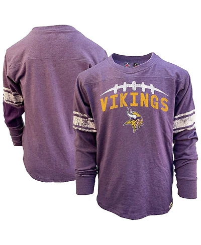 Wes & Willy Big Boys and Girls Heather Purple Minnesota Vikings Football Long Sleeve T-Shirt