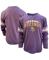 Wes & Willy Big Boys and Girls Heather Purple Minnesota Vikings Football Long Sleeve T-Shirt