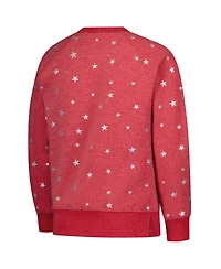 Wes & Willy Big Girls Crimson Oklahoma Sooners Shimmer Star Reverse Sweatshirt