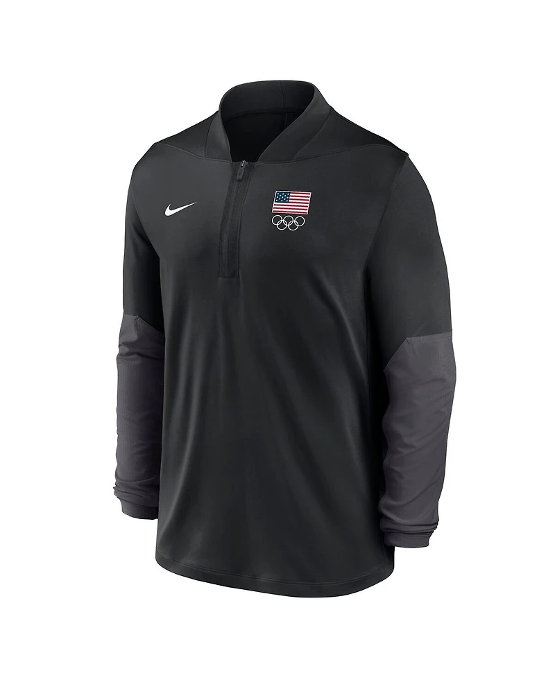 Nike Men's Black Team Usa Dri-fit Half-Zip Pullover Sweatshirt