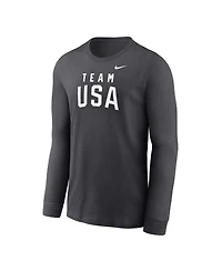 Nike Big Boys and Girls Anthracite Team Usa Legend Long Sleeve T-Shirt