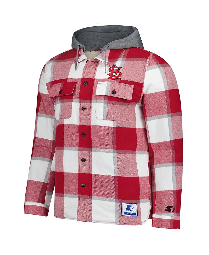 Starter Men's Red/White St. Louis Cardinals Sherpa Full-Zip Hoodie Jacket