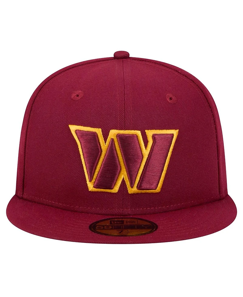 New Era Men's Burgundy Washington Commanders Main 59FIFTY Fitted Hat
