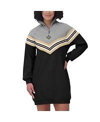 Wear by Erin Andrews Women's Black/Heather Gray New Orleans Saints Chevron Stripe Dress