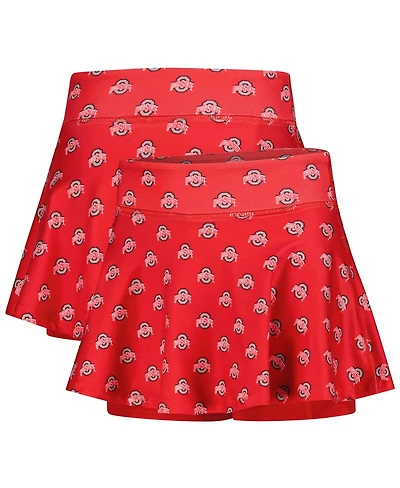 ZooZatz Big Girls Scarlet Ohio State Buckeyes All-Over Print Tennis Skort