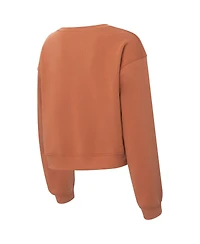 ZooZatz Women's Texas Orange Longhorns Chenille Cropped Sweatshirt