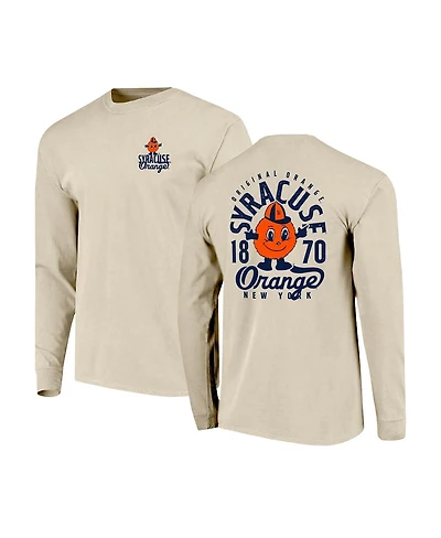Image One Men's Natural Syracuse Orange Comfort Colors Mascot Overlay Long Sleeve T-Shirt