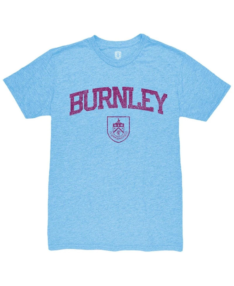1863FC Men's Light Blue Burnley Wordmark Mock Twist Tri-Blend T-Shirt