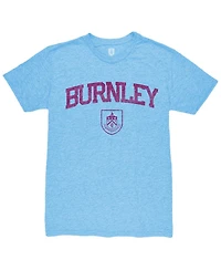 1863FC Men's Light Blue Burnley Wordmark Mock Twist Tri-Blend T-Shirt