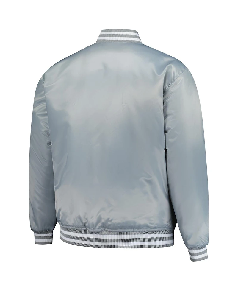 Mitchell & Ness Men's Blue/Silver Detroit Lions Big Tall Throwback Reversible Full-Zip Jacket