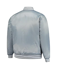 Mitchell & Ness Men's Blue/Silver Detroit Lions Big Tall Throwback Reversible Full-Zip Jacket