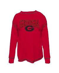 Fanatics Women's Red Georgia Bulldogs Plus Size Contrast Stitch Sweatshirt