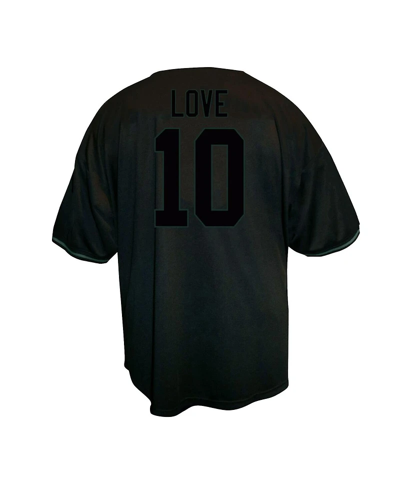 Fanatics Men's Jordan Love Black Green Bay Packers Big Tall Baseball Button-Up Shirt
