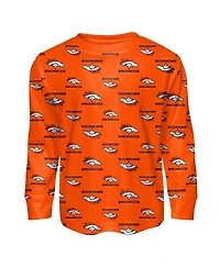 Outerstuff Toddler 2-Piece Orange Denver Broncos All-Over-Print Long Sleeve T-Shirt and Pants Sleep Set