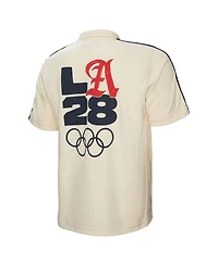 Mitchell & Ness Men's Cream LA28 Button-Up Shooting Shirt