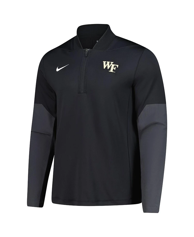 Nike Men's Black Wake Forest Demon Deacons Dri-fit Half-Zip Pullover Sweatshirt