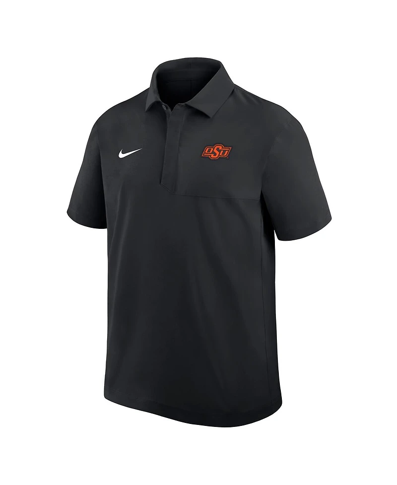 Nike Men's Black Oklahoma State Cowboys Woven Polo Shirt