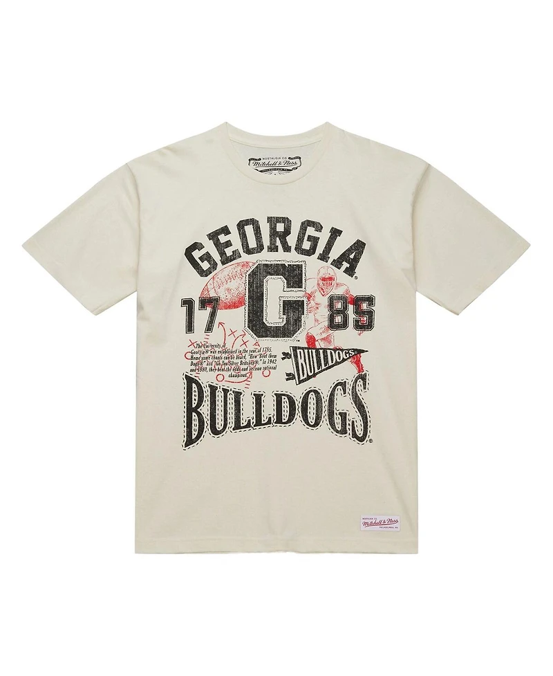 Mitchell & Ness Men's Cream Georgia Bulldogs Heritage Scholar T-Shirt