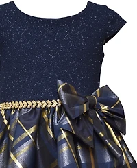 Bonnie Jean Girls 2-6X Short Sleeve Sparkle Knit to Taffeta Cascade Dress