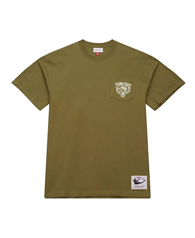 Mitchell & Ness Men's Olive Chicago Bears Vintage Logo Premium T-Shirt