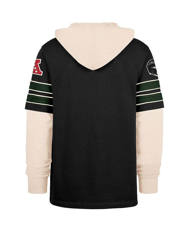 '47 Brand Men's Black New York Jets Split Zone Cornerback Duo Hoodie