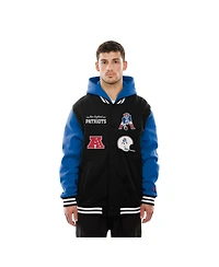 New Era Men's Black England Patriots Full-Snap Fleece Hoodie Jacket
