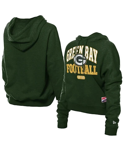 New Era Women's Green Bay Packers Throwback Boxy Hoodie Sweatshirt