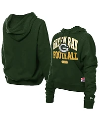 New Era Women's Green Bay Packers Throwback Boxy Hoodie Sweatshirt