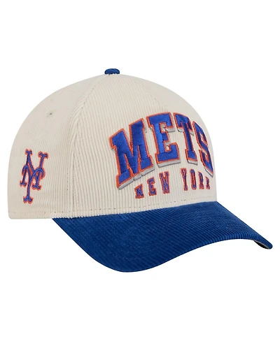 New Era Men's Cream/Royal New York Mets Sided Corduroy 9FORTY A-Frame Adjustable Hat