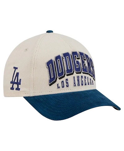 New Era Men's Cream/Royal Los Angeles Dodgers Sided Corduroy 9FORTY A-Frame Adjustable Hat