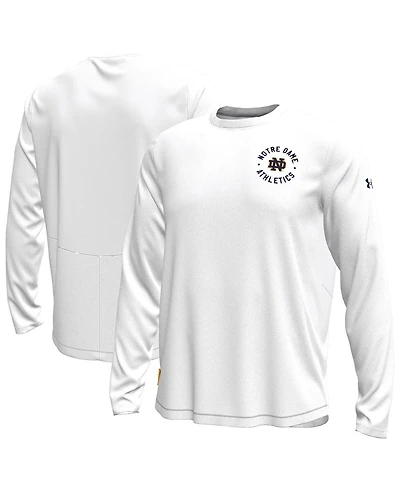 Under Armour Men's White Notre Dame Fighting Irish Sideline Knockout Long-Sleeve T-Shirt