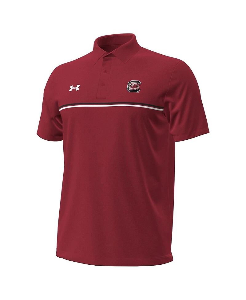 Under Armour Men's Garnet South Carolina Gamecocks Performance Drive Chest Stripe Polo Shirt