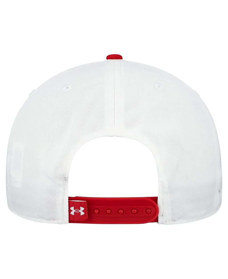Under Armour Men's White/Red Wisconsin Badgers Throwback Snapback Hat